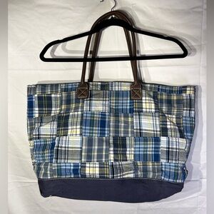 L.L. Bean Patchwork Madras Plaid Tote